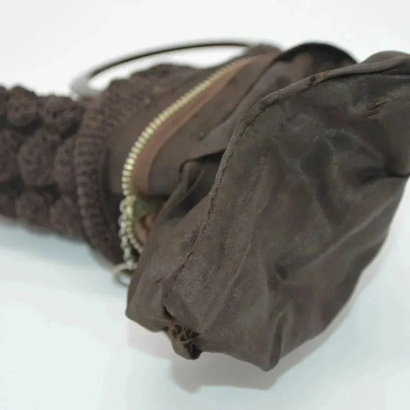 Art Deco Brown Crocheted Corded Fabric Bakelite - Picture 9 of 11